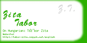 zita tabor business card